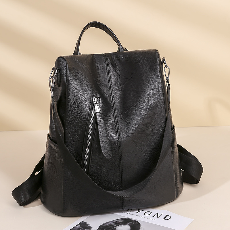 Mochila antirrobo de comercio exterior para mujer 2022 nueva mochila de viaje de doble uso al aire libre de gran capacidad de cuero suave casual al por mayor de moda