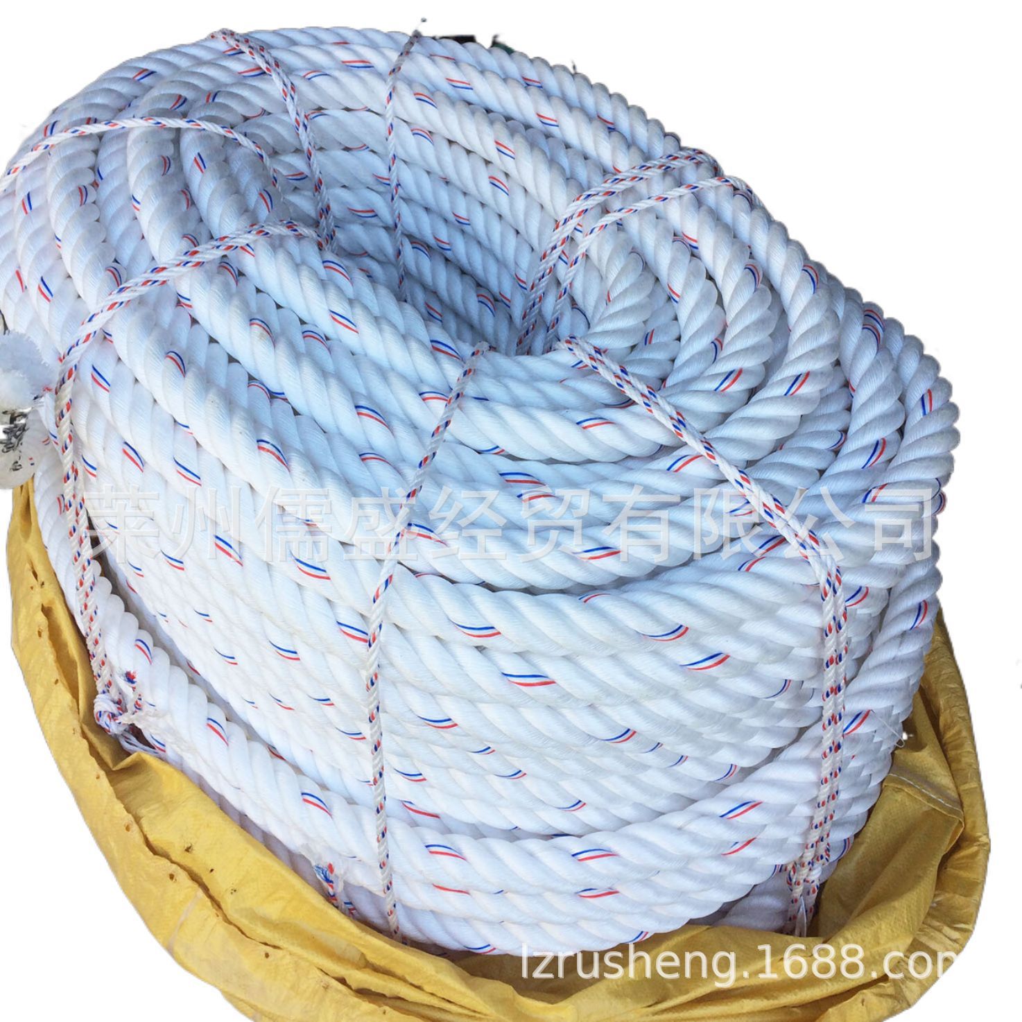 儒盛厂家供应38MM200米四股绳海水养殖高强扁丝绳PP新料亚麻绳-阿里巴巴