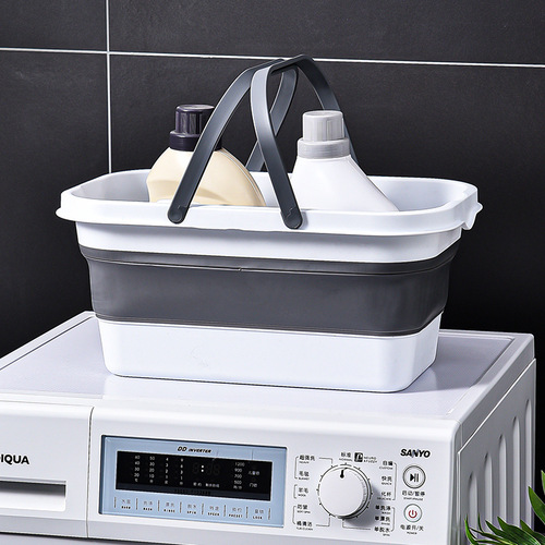 Household mop bucket plastic folding bucket portable large mop bucket rectangular household portable mop bucket