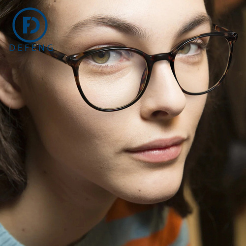 New De Feng 32000 Cross-border Plain Glasses, European and American Export Model, Myopia Glasses Frame for Women with Spring Leg for Men