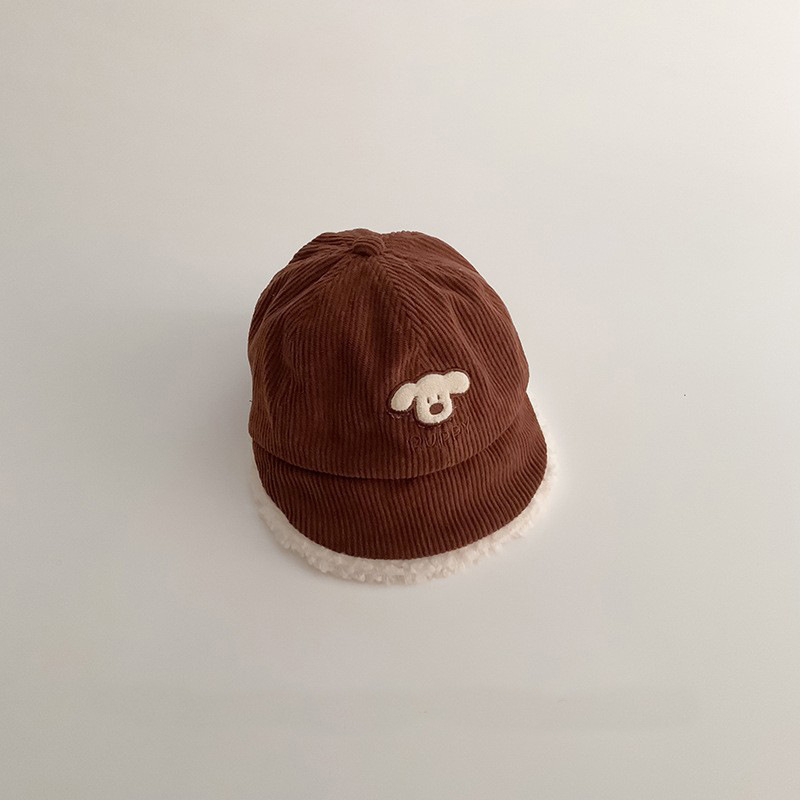 Otoño y invierno lindos sombreros de bebés de dibujos animados con grandes bordes para niños y gorras de lengua de goma para niñas calientes a prueba de viento sombreros de béisbol mareas