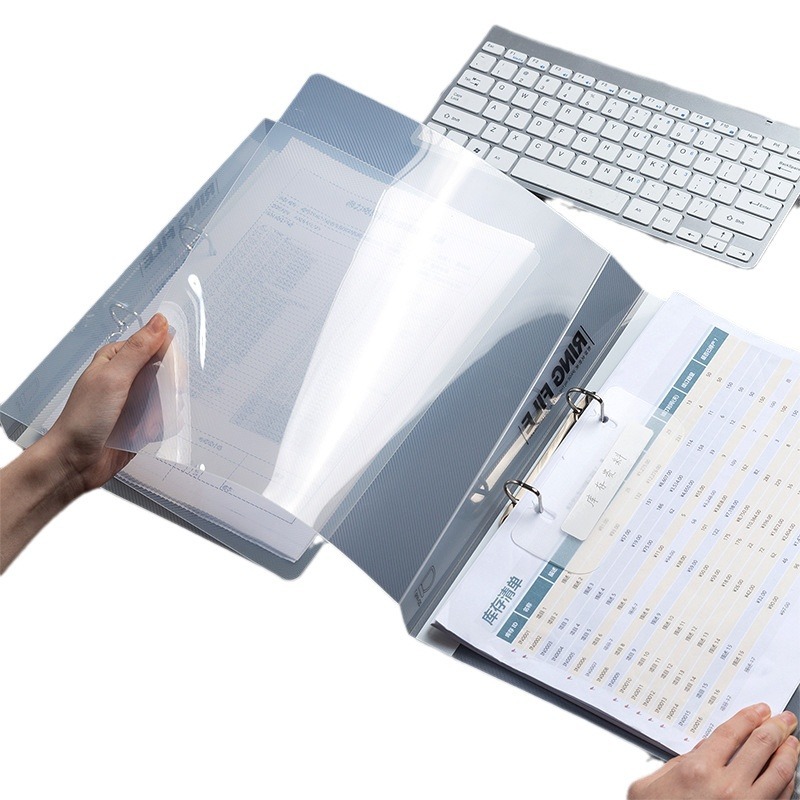 Deli 5381 Carpeta de papel A4 Carpeta de hojas sueltas carpeta transparente doble agujero insertar Carpeta de encuadernación colección bolsa de almacenamiento