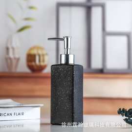 黑色方形洗手液瓶洗发水按压分装瓶沐浴露瓶ins小方瓶乳液瓶