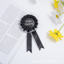 生日派對birthday女孩馬口鐵胸章肩帶套裝 玫瑰金徽章禮儀帶跨境