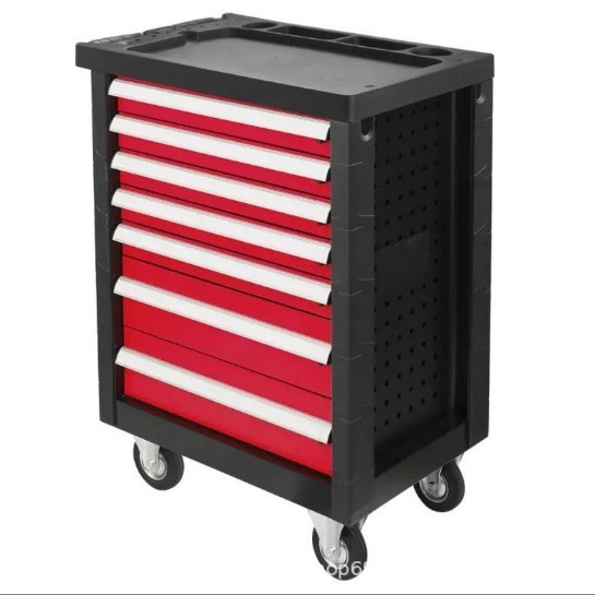 Los fabricantes suministran y reparan grandes gabinetes móviles de servicio pesado, reparación y mantenimiento de automóviles, cajón grueso, carro de herramientas con poleas