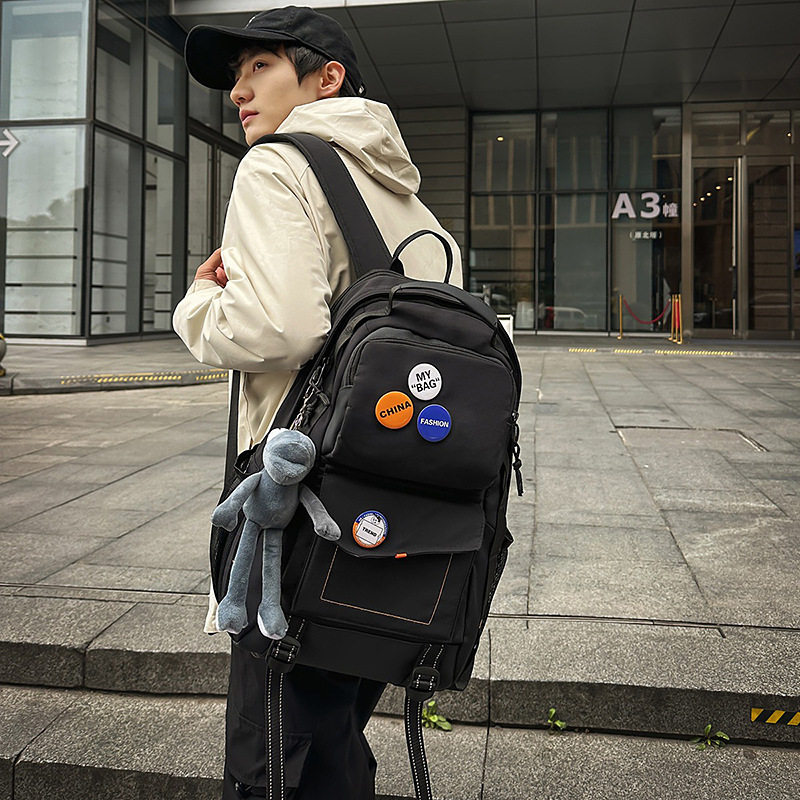 Mochila de marca de moda Mochila de viaje simple de gran capacidad para hombres Casual japonés estudiante de secundaria estudiante de secundaria estudiante universitario mochila escolar