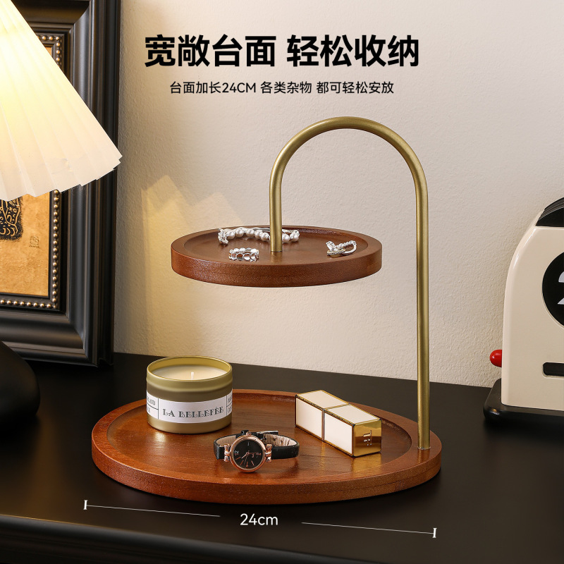 实木玄关化妆品收纳盒桌面梳妆台置物架香水口红高级护肤品首饰盒|undefined