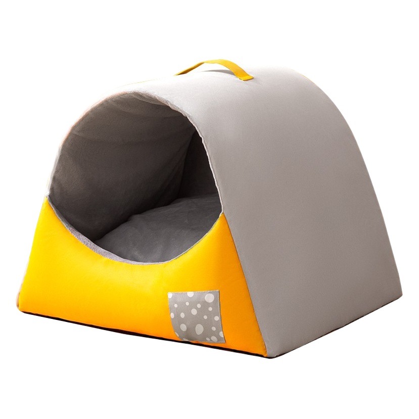 Primavera y verano nuevo contraste de color nido de mascota semicerrado nido de gato cuatro estaciones cama de perro universal mediano pequeño perro perrera suministros