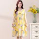 2023 new women's cotton silk printed dress short sleeve summer thin home casual cotton silk nightgown wholesale skirt