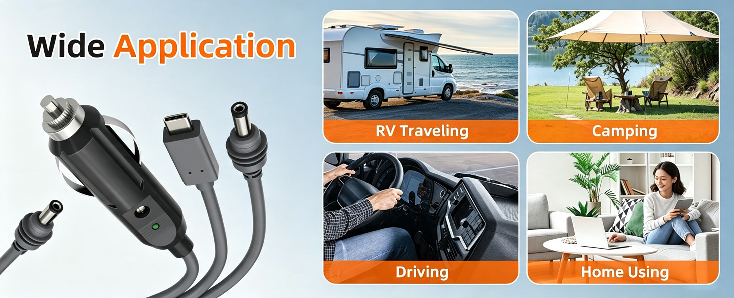 Cross-border MINI Cigarette Lighter DC Three-in-One Car Cigarette Lighter Charging Cable Car Equipment Mini Waterproof Connection Cable