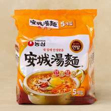 韩国进口农心安城汤面125g*5连包海鲜方便面速食正宗韩式拉面泡面