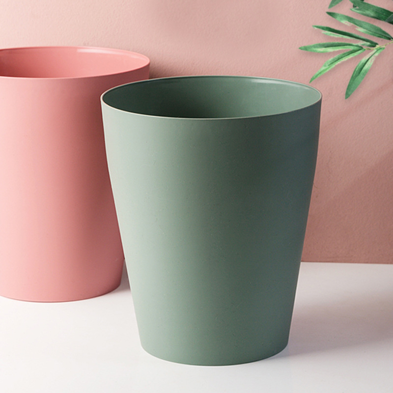 Trash can Nordic uncovered household office living room cute girl bathroom toilet paper bin