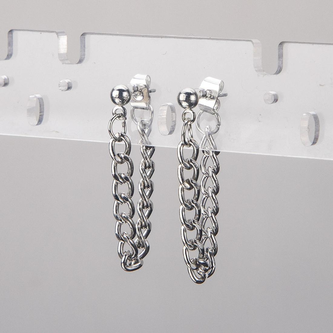 Chain, sexy silver earrings, Korean style