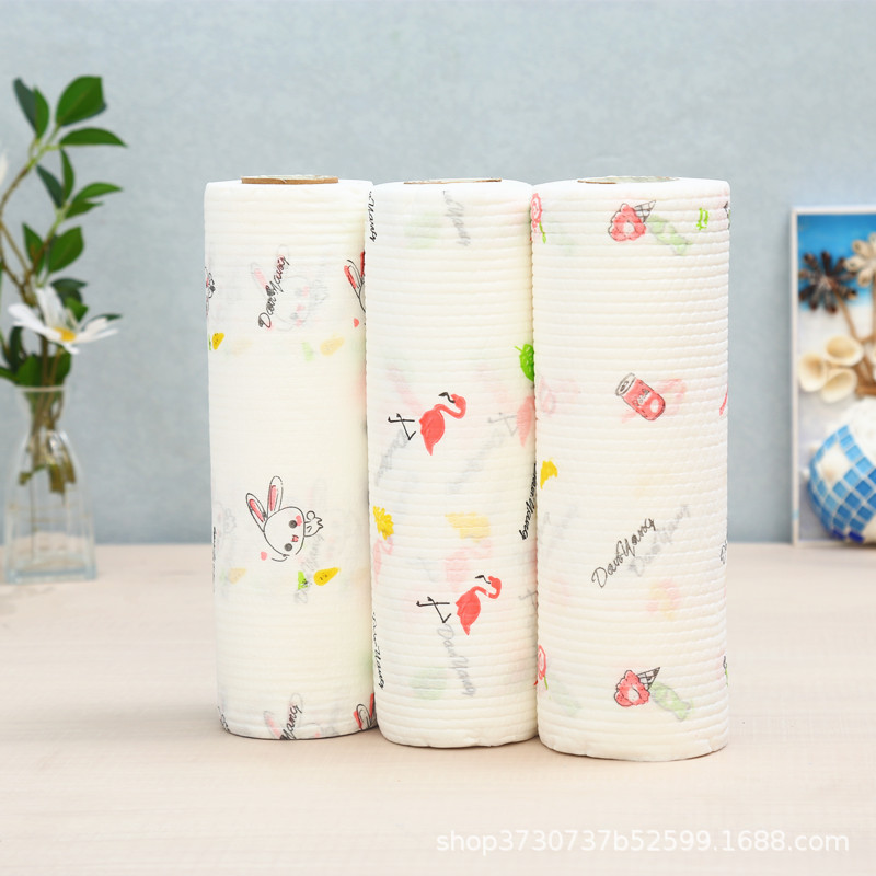 印花一次性懒人抹布厨房清洁加大加厚抽取洗碗巾干湿两用擦桌布