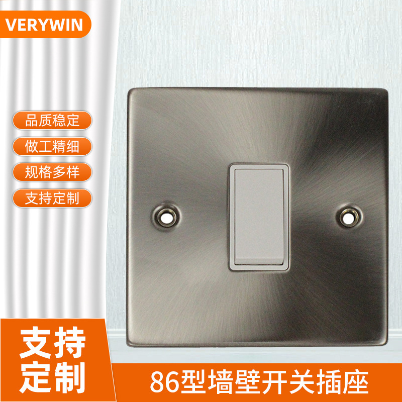 厂家供应86型墙壁插座暗装面板插座家用开关一开单控墙壁插座开关