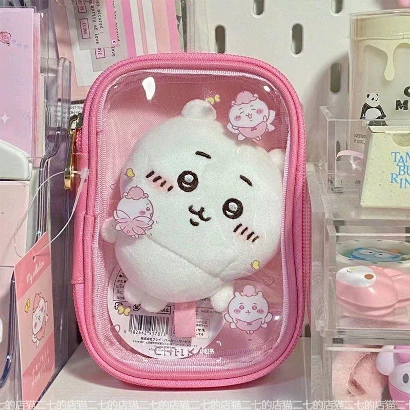 Small Clear Pouch, PVC Keyring Wallet, 16×11×3 cm, Zippered Cute Storage Case