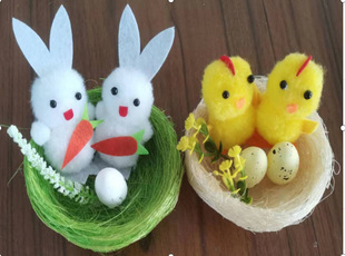 Easter colorful chicken cute cartoon mini chicken baby children's birthday pendant small toy wholesale