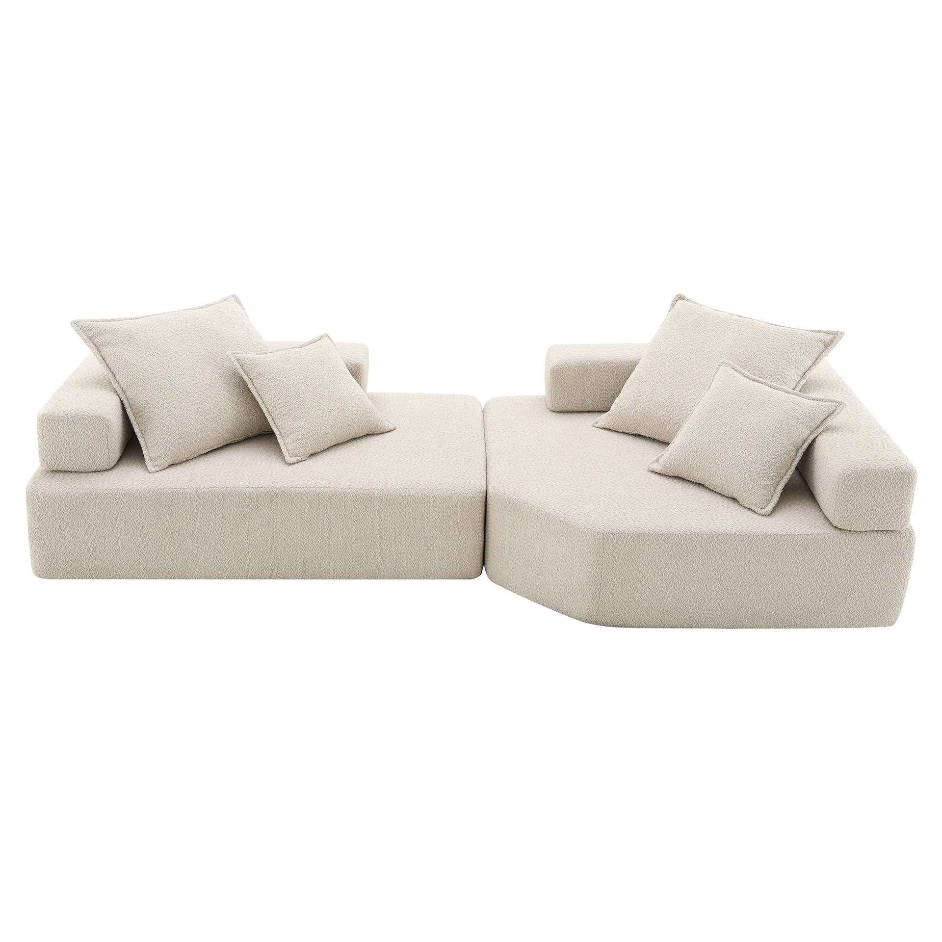 Mini sala de estar estilo italiano simple muebles combinados módulo cuadrado sofá de tela de ocio