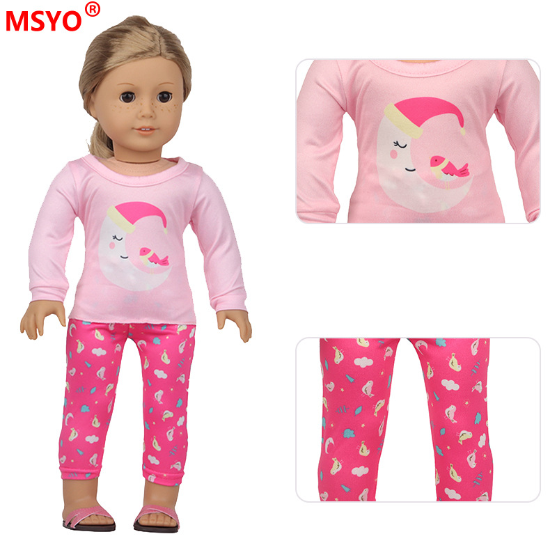 18 pulgadas American Girl muñeca pijamas 43cm xiafu muñeca ropa traje muñeca lindo camisón Pijamas