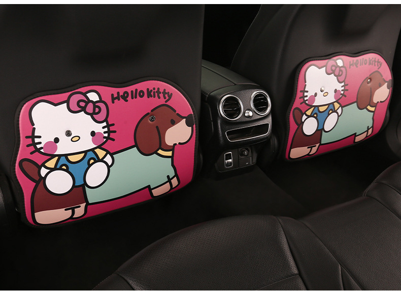 Women's Cute Cartoon Kitten Car Seat Back Anti-Kick Pad Car Seat Back Anti-Fouling Pad Rear Anti-Dirty Pad