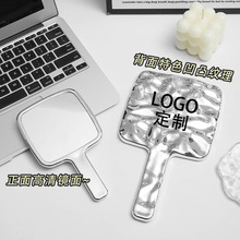 电镀手持镜子高颜值高级感diy复古公主风便携多巴胺大尺寸手拿镜