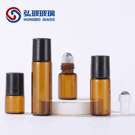 现货1ml滚珠瓶 2ML走珠瓶 茶色精油瓶 玻璃走珠瓶分装瓶 现货彩色