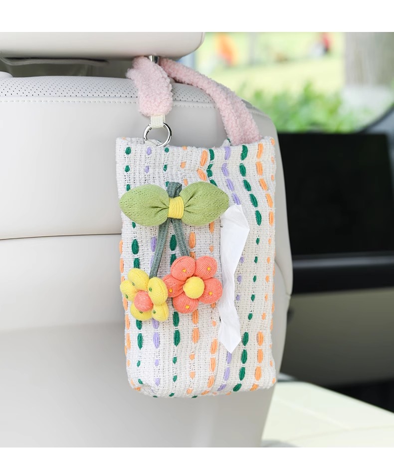 Fabric Creative Car Tissue Box Advanced Sense Car Hanging Car Paper Box Car Paper Box Car Paper Box Hanging Bag Goddess