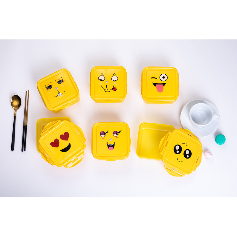 Comercio exterior transfronterizo retráctil flash colorido película de dibujos animados caja de preservación de frescura rectangular cuadrada redonda sellada caja de almacenamiento de bocadillos