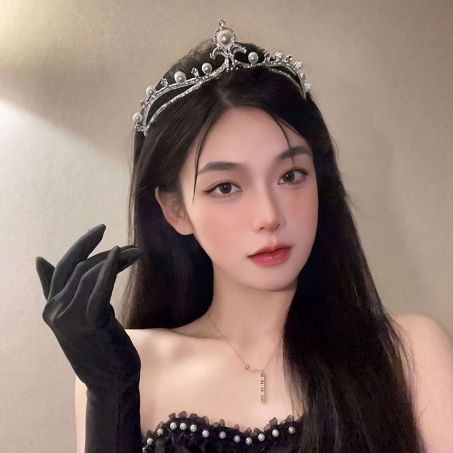 Princess Crown Dress Accessories Crown Happy Birthday Adult Headwear Pearl Necklace Goddess Eighteen Year Old Hair Band