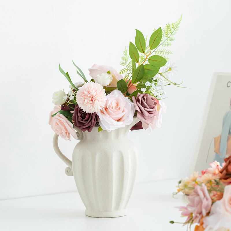 Damon Retro Eucalyptus Money Leaf Branch Small Fresh Artificial Green Plant Fake Flower Ornament Flower Arrangement Decoration Vase