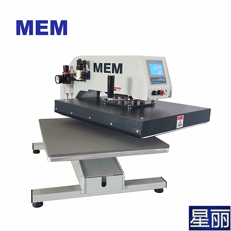 气动摇头单工位烫画高压热转印压烫T恤衣服卫衣服烫钻印花印标机