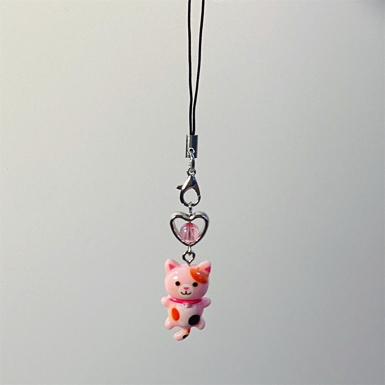 6g Weight Mobile Phone Chain, Keychain Classification 1 Piece Quantity Daily Occasion Resin Material Heart Shape, Cat Pattern Cute, IG Style Style 1 Piece Cute IG Style Heart Shape Cat Resin Mobile Phone Chain Keychain 13