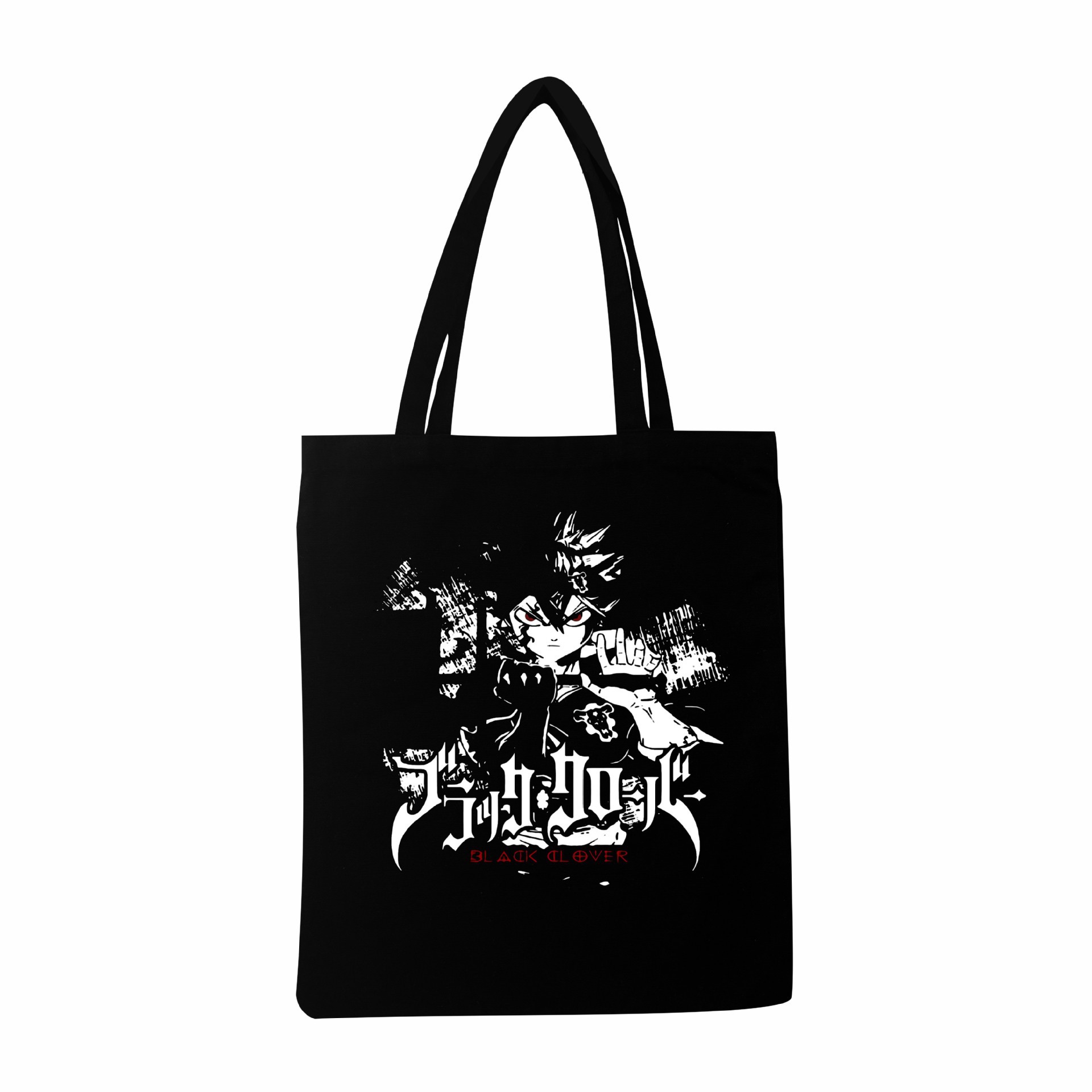 Transfronterizo AliExpress Black Clover Black Clover Bolso de mano para hombres y mujeres Bolso de lona casual Bolso ancho