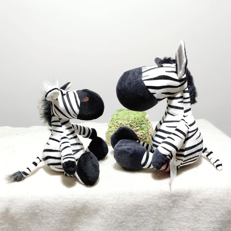 森林动物斑马公仔小马玩偶毛绒玩具儿童布娃娃礼物亚马逊爆款批发