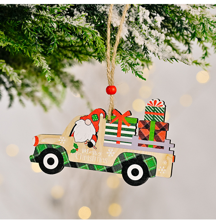 Christmas Car Wooden Pendant Wholesale Nihaojewelry display picture 5