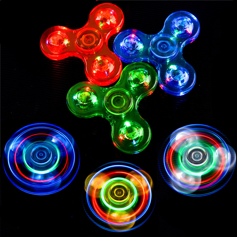Transparent Crystal Led Light-Up Fidget Spinner, Eco-Friendly Pc Material Finger Spinner Toy, Educational Transparent Crystal Led Light-Up Fidget Spinner, Eco-Friendly Pc Material Finger Spinner Toy, Educational