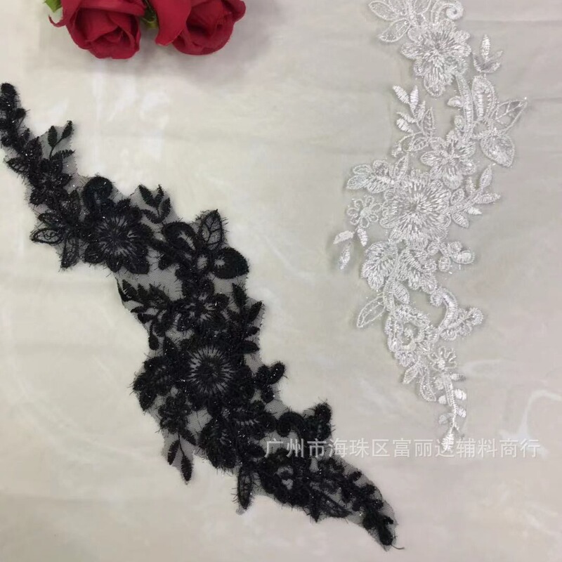 Fashionable New Kidsren's Clothing Wedding Dress Lace Embroider Wool Bone Flower DIY Semi-finished Lace Clothing Accessories