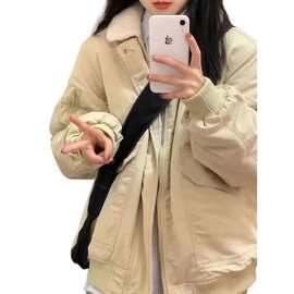 羊羔毛绒外套女冬季新款韩版宽松百搭翻领夹克加厚棉衣棉服ins潮