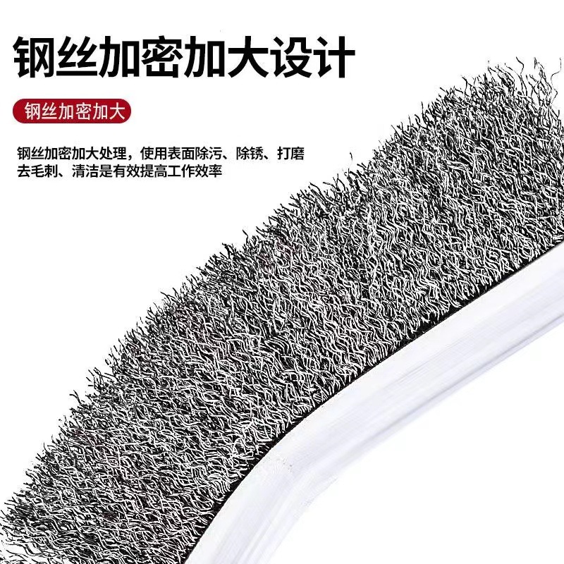 Cepillo de alambre de acero Cepillo de cuchillo de alambre de acero chapado en cobre Mango de plástico Limpieza de óxido industrial Barbacoa Cepillo de alambre de acero inoxidable