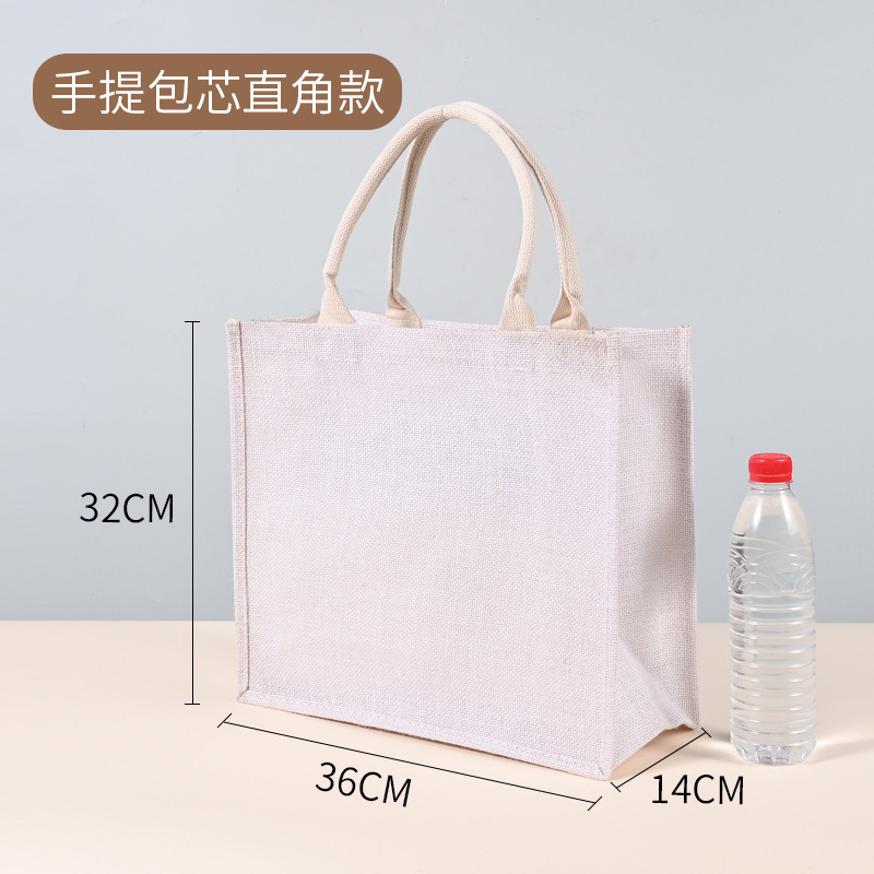 スポットリネンハンドバッグカスタムリネン無印良品バッグプリントパターンハイエンドギフトジュートバッグdiy|undefined