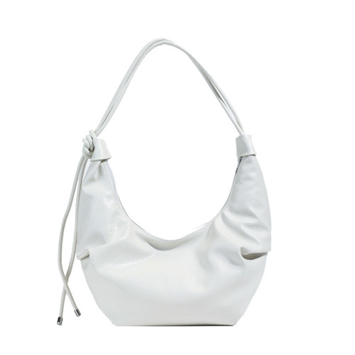 PU Commuter Shoulder Bag for Women, Maillard Style Retro Soft Doughnut Bag, Spring Fashion Pleated Underarm Bag