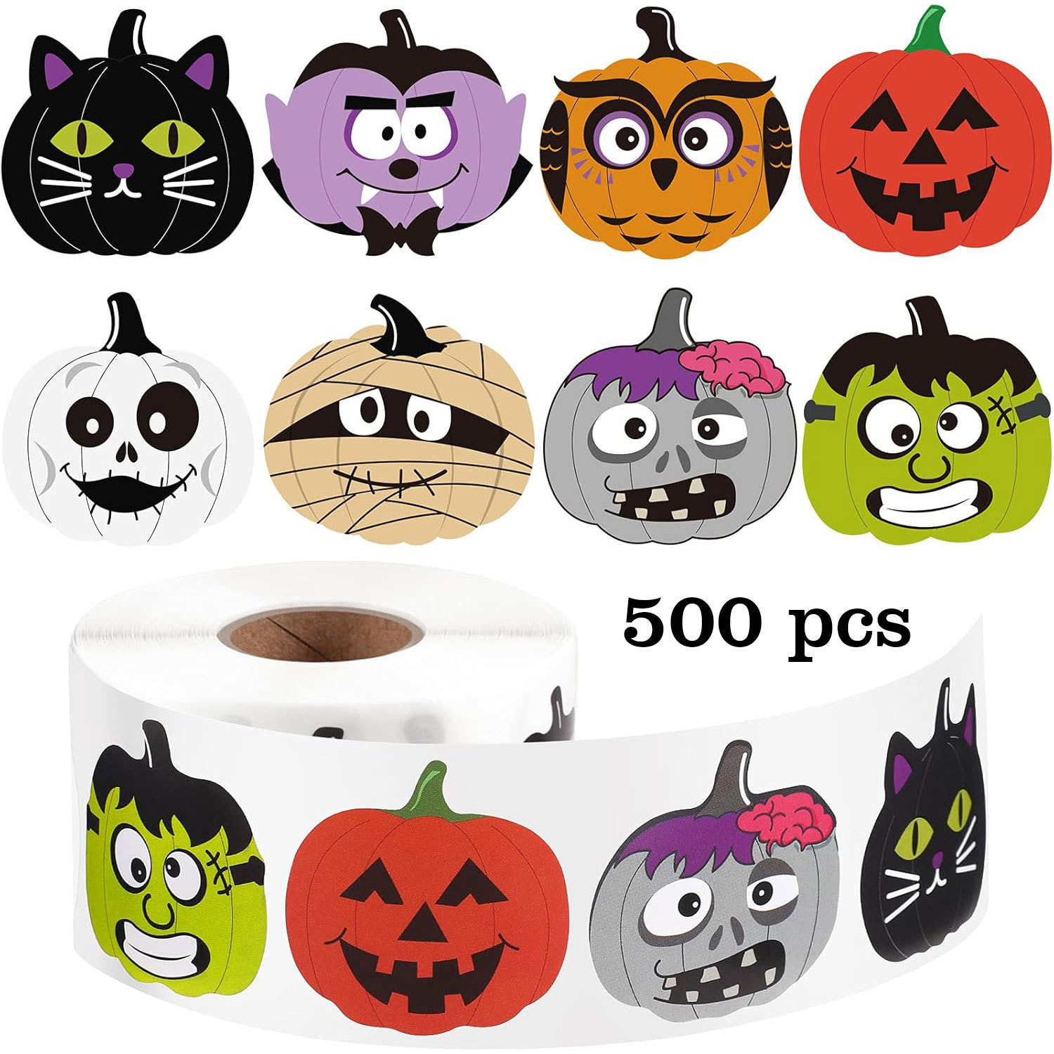 Creative Cross-Border Halloween Cartoon Graffiti Self-Adhesive Stickers for Festive Parties DIY Decoration Hot-Selling Stickers 1inch
