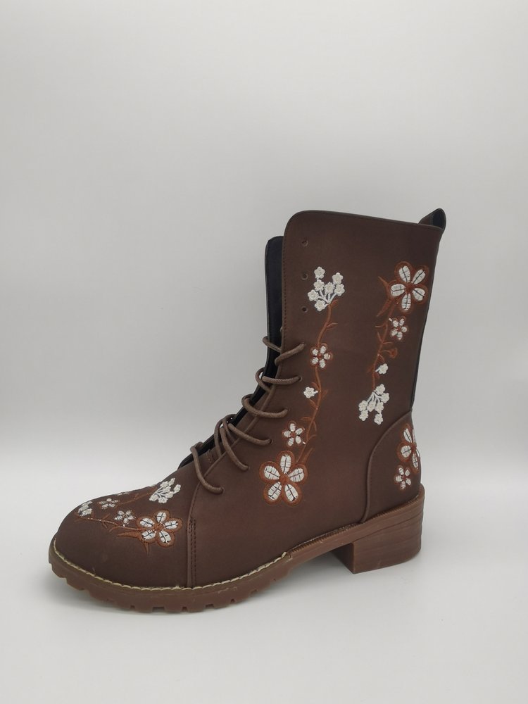 Nya broderade mid-leg-boots för kvinnor med rundad klack, fyrkantig klack och dragkedja i sidan_voghion.com