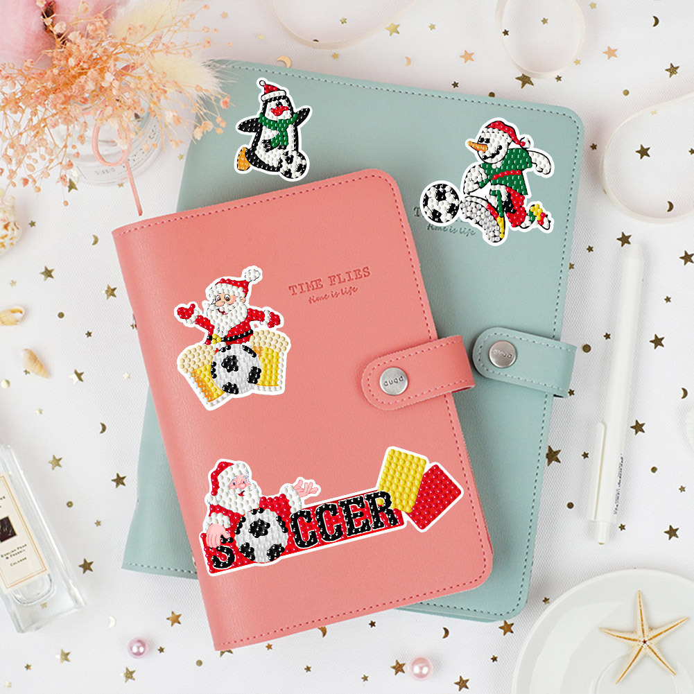 Venta caliente Fútbol de Navidad Aficiones Pintura de diamantes Pegatinas al azar Pegatinas de pared de bricolaje Pegatinas hechas a mano para niños Diamantes redondos decorativos