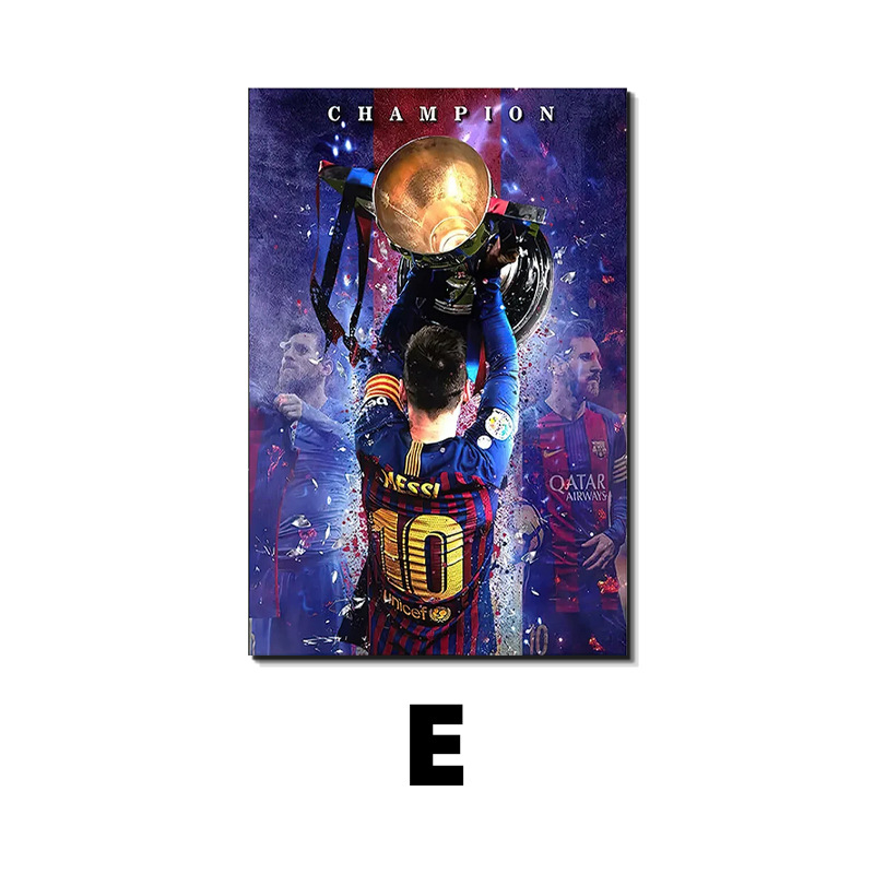 Estrella del fútbol Messi Decoración Pintura Carteles Copa del Mundo Deportistas Sala de estar Dormitorio Paredes Pintura en lienzo Jet