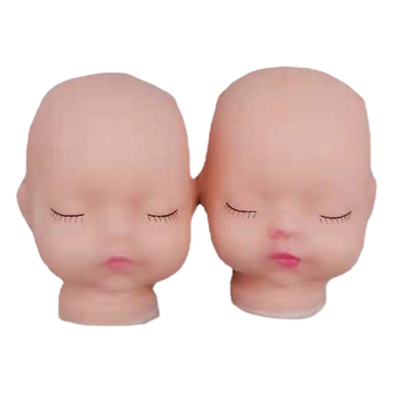 Vinyl Doll Head Sleep Doll Head Eye Closed Doll Head DIY Creative Keychain Jewelry Toy Accessories