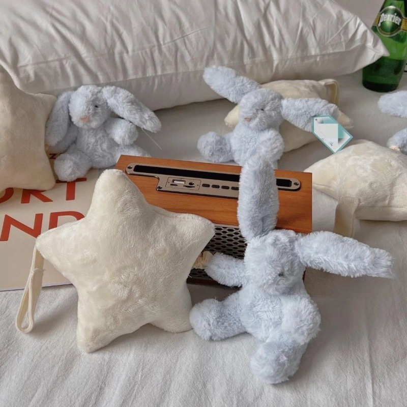 Shy blue music rabbit