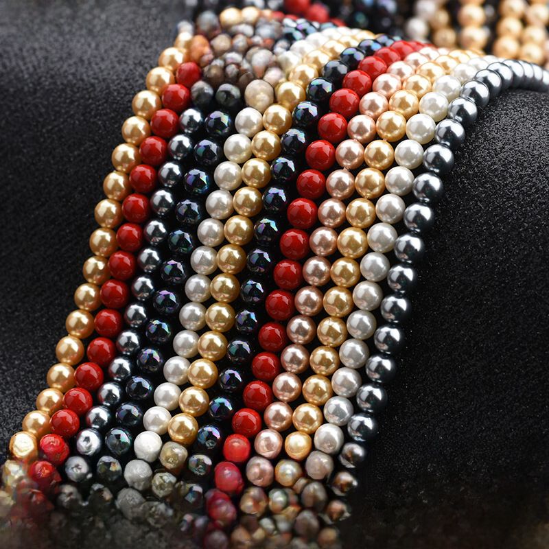 organic round beads pearl handmade