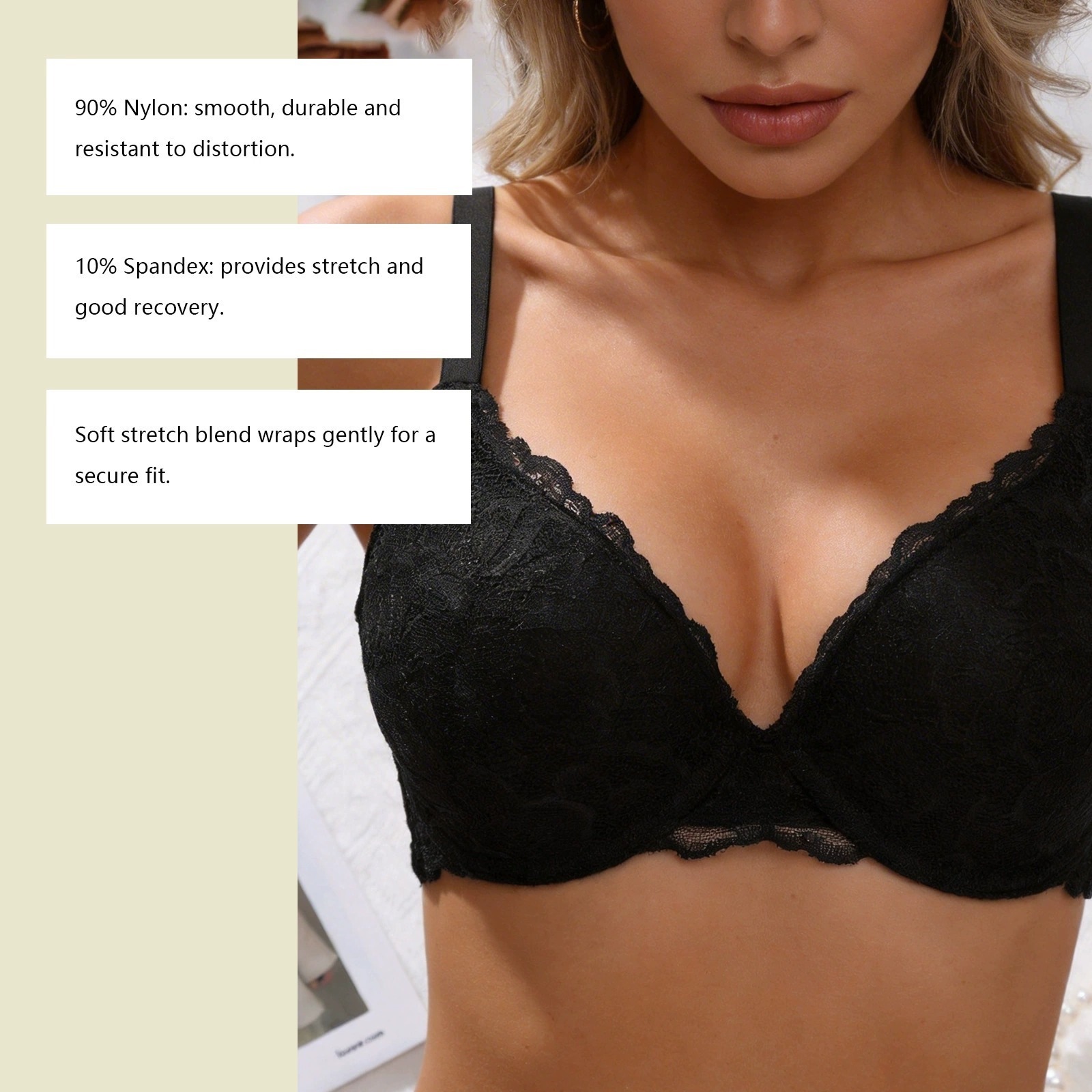 TEMUXIYIN en stock Europa y América ropa interior de encaje damas, bra de acero sexy, ropa interior anti-caída.