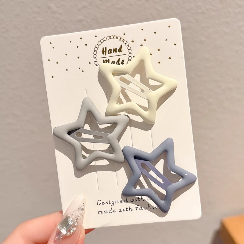 Niños pinzas de cabello de la niña pinzas de cabello de pestañas nuevas estrellas pinzas de cabello niñas grises blancos BB pinzas de cabello
